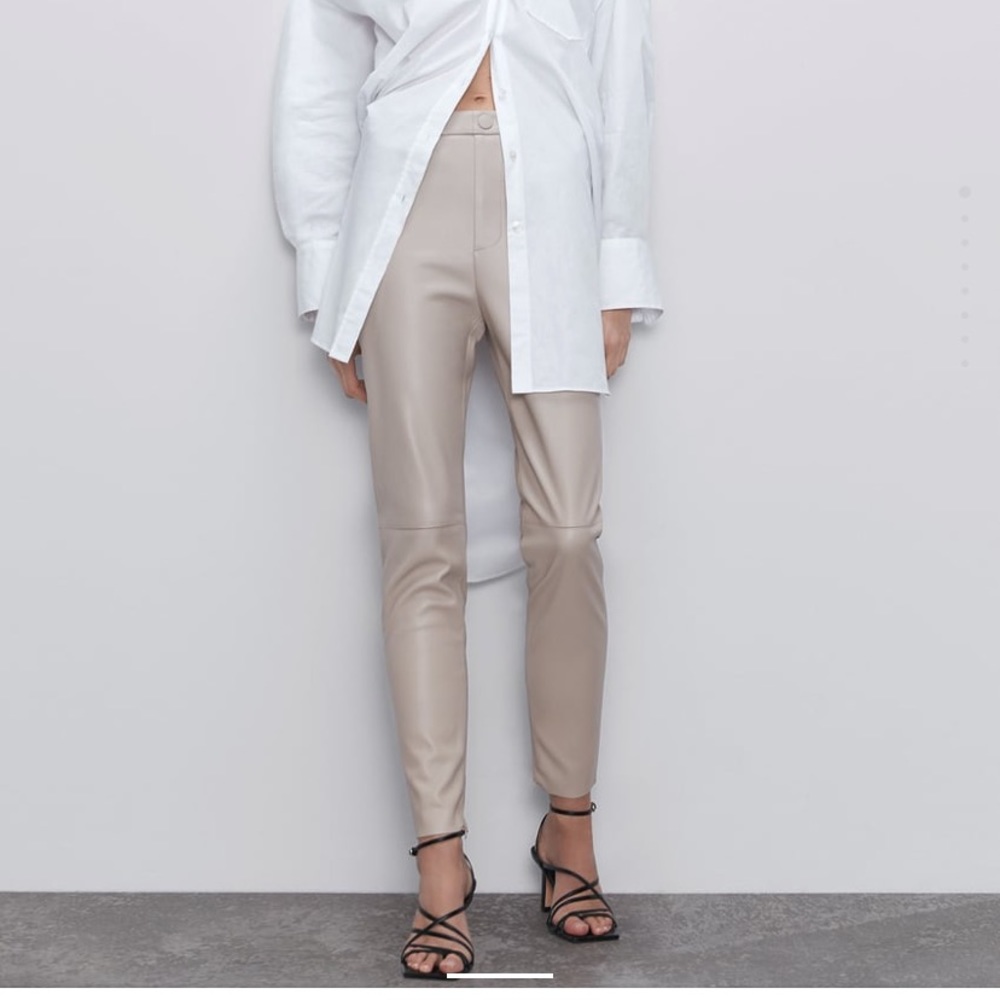 Zara women’s faux leather leggings